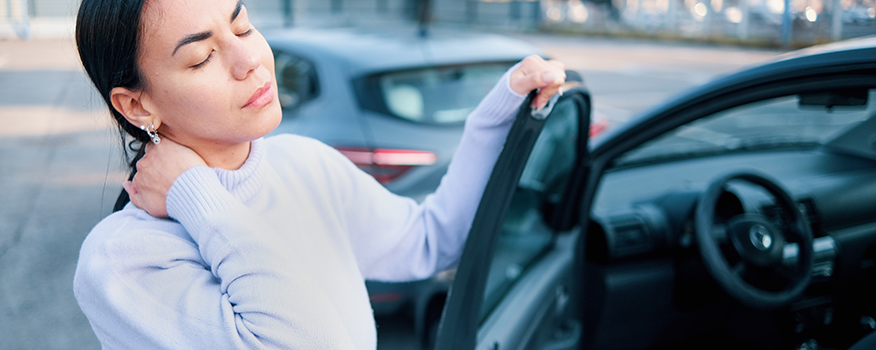 Woman,Suffering,Injury,After,Car,Crash,Fender,Bender